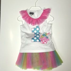 Mud pie Girls First Birthday Outfit NWOT